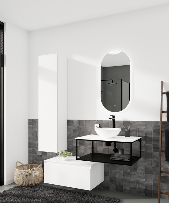 Storke Edge Modulo meuble sous-lavabo suspendu 75 x 48 cm blanc brillant 1 tiroir