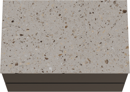 Balmani Lucida meuble salle de bains suspendu 90 x 55 cm chêne noir avec Stretto tablette simple en terrazzo greige terrazzo