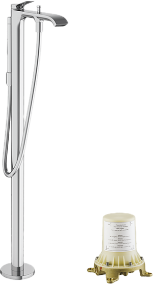 Hansgrohe Vivenis Badewannenarmatur: Freistehend, Chrom, inkl. Handbrauseset