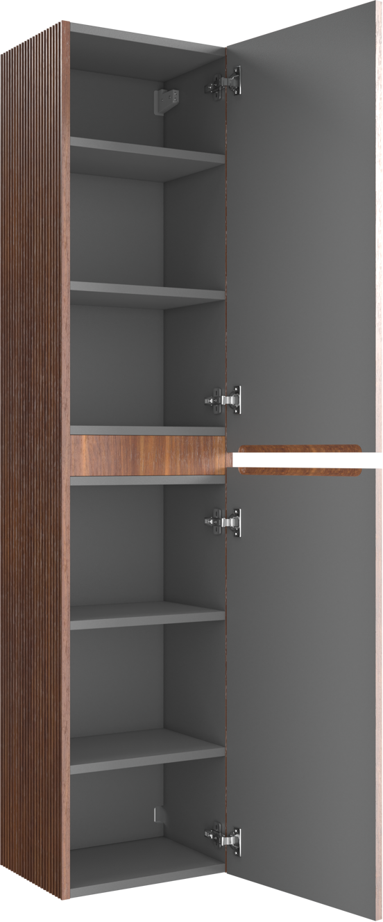 Storke Ribs zwevende badkamerkast notelaar 40 x 30 x 170 cm