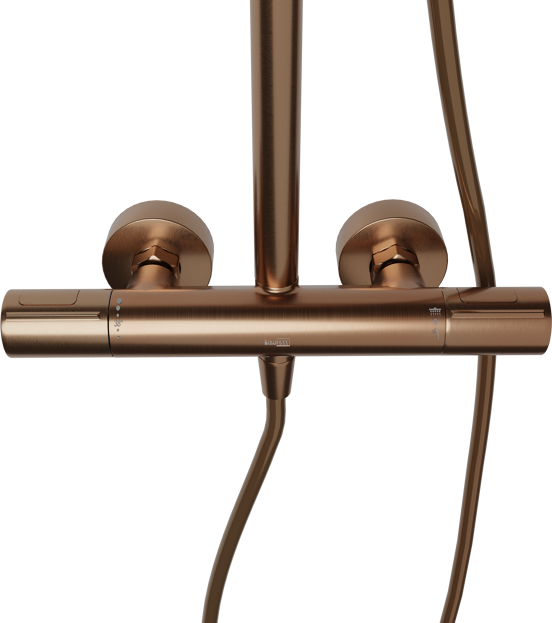 BLAUFOSS Nola 300 opbouw regendoucheset thermostatische kraan Brushed Rosegold