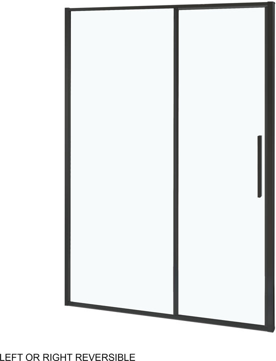 Luca Varess Morano paroi de douche avec porte pivotante et 2 parois latéraux fixes 90 x 120 cm verre transparent profil noir mat - porte