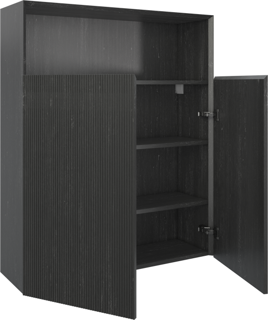 Balmani Fila colonne salle de bains suspendue placage chêne noir 100 x 30 x 120 cm