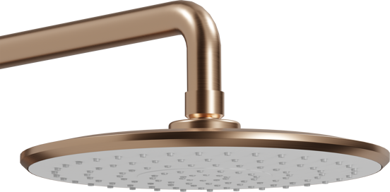 Linie Neptunus Regendusche Duschsystem mit Thermostatbatterie: Wandmontage, Brushed Rosegold