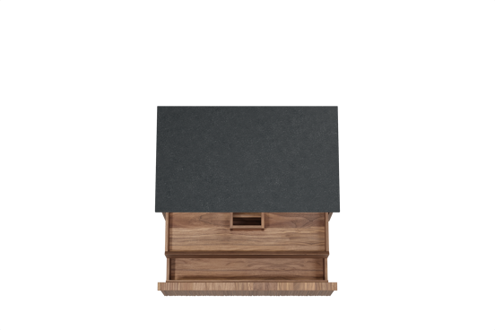 Balmani Forma hängendes Möbelstück Set: 90 x 55 cm, Amerikanischer Nussbaum, mit Stretto Einzel Waschtischplatte, Granit, Schwarzes Granit, Vertikale asymmetrische Runde Rippe