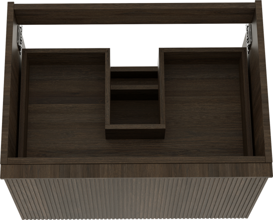 Balmani Forma zwevende wastafelonderkast 75 x 55 cm gerookt eiken 2 lades vert. sym. groef