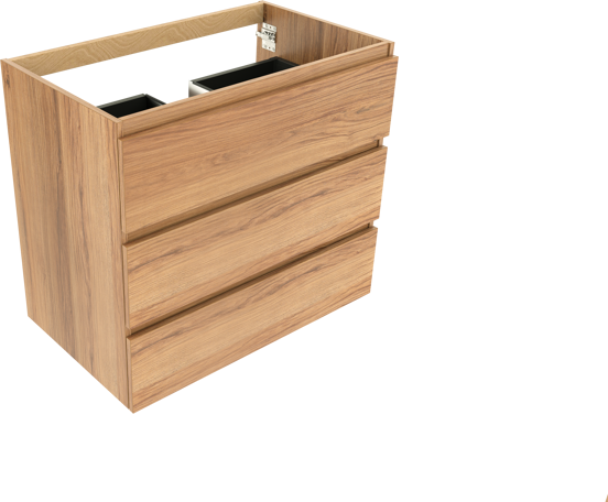 Balmani Lucida staande wastafelonderkast 90 x 55 cm teak 3 lades