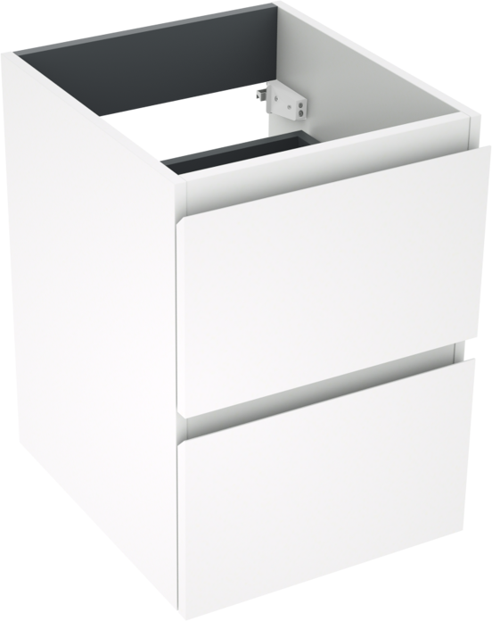 Linie Lado meuble sous-vasque suspendu 40 x 46 cm blanc mat 2 tiroirs