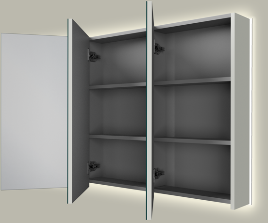 Linie Montro spiegelkast 120 x 75 cm greige met spiegelverlichting