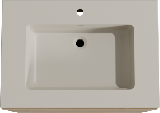 Storke Edge meuble salle de bains à poser 75 x 52 cm chêne brut avec Diva plan simple en top solid soie grise