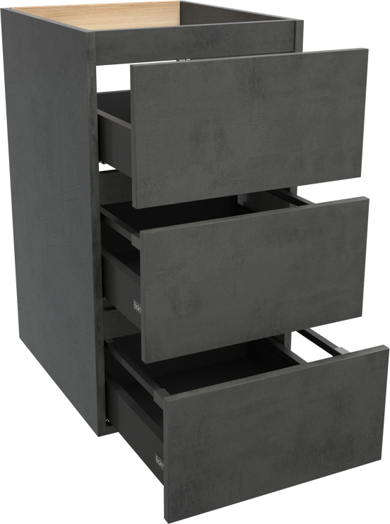 Balmani Lucida staande wastafelonderkast 45 x 55 cm beton donkergrijs 3 lades