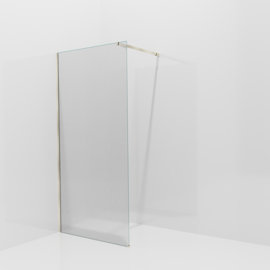 Balmani Modular douche à l'italienne: 100 x 200 cm, Ribs, avec coating, Profil Brushed Champagne Gold
