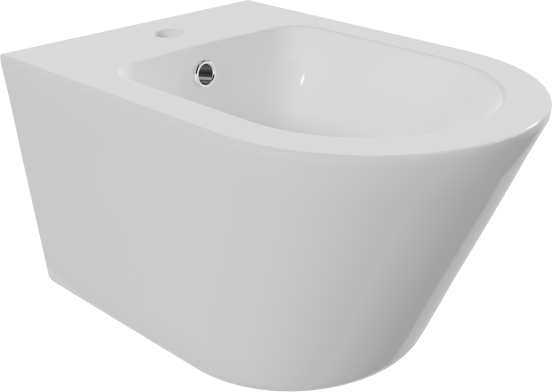 Luca Varess Calibro bidet suspendu et Verna élément d'encastrement pour bidet à poser avec Blaufoss Lima robinet chrome brillant et siphon