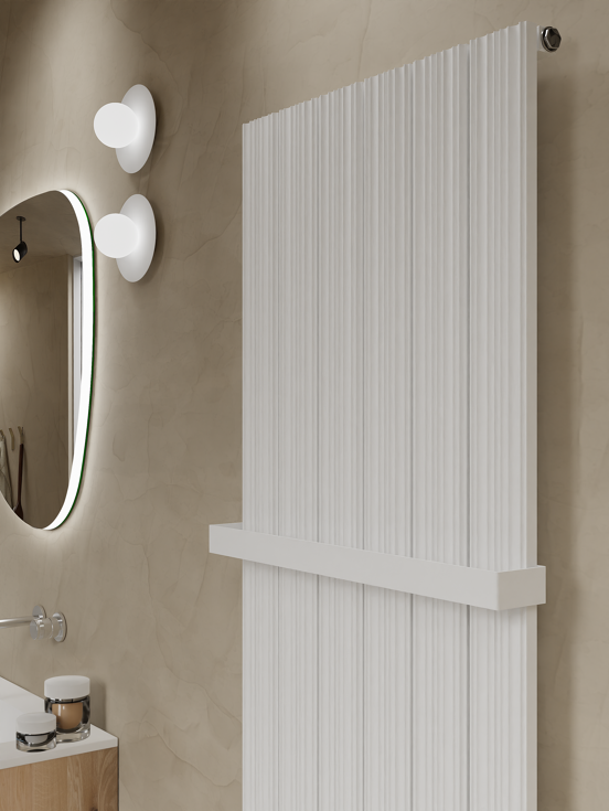 Vipera Mares enkele handdoekradiator 56,5 x 180 cm centrale verwarming mat wit zij- en middenaansluiting 1539W