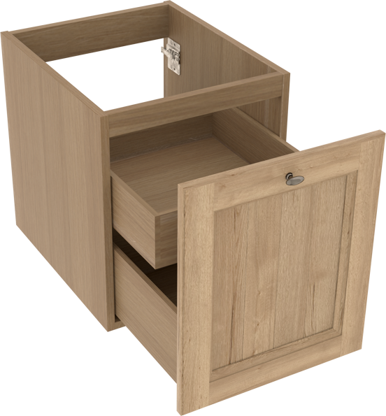 Balmani Lemon meuble sous-lavabo suspendu 45 x 55 cm chêne vieilli 2 tiroirs