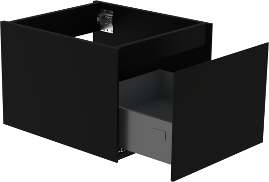 Storke Edge meuble sous-lavabo suspendu 45 x 52 cm noir mat 1 tiroir