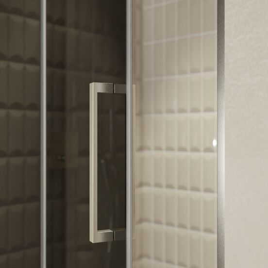 Balmani Senses Design douche draaideur links 120 cm x 210 cm Rookglas, Brushed CoolMetal profielen, met coating