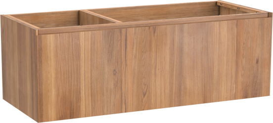 Balmani Idra meuble sous-vasque suspendu 135 x 55 cm asymétrique à droite teck 4 tiroirs