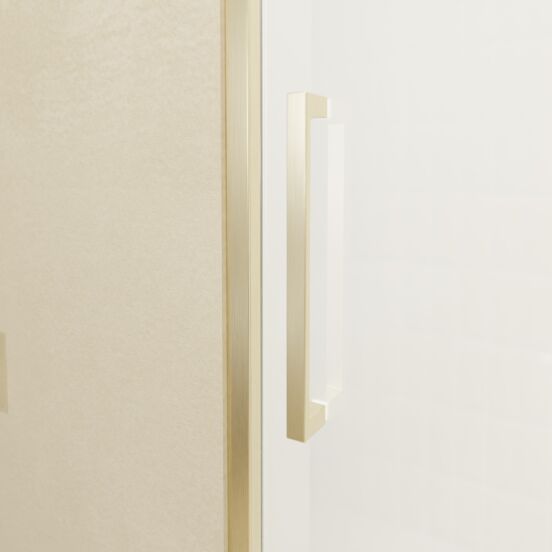 Balmani Senses Design douche schuifdeur rechts 120 cm x 210 cm Helder glas met matte strook glas, Brushed Champagne Gold profielen