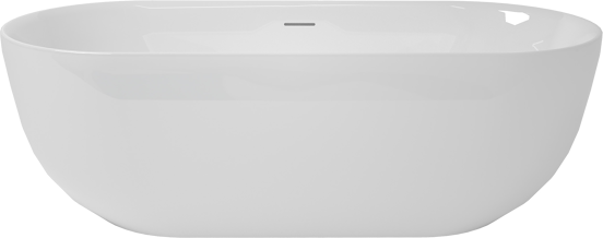 Luca Varess Mercuria Ovale Freistehende Badewanne: 170 x 76 cm, Acryl, Weiß glänzend
