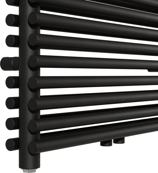 Vipera Alegria dubbele handdoekradiator 60 x 120 cm elektrische verwarming mat zwart zij- en middenaansluiting 1.192W, weerstand inbegrepen