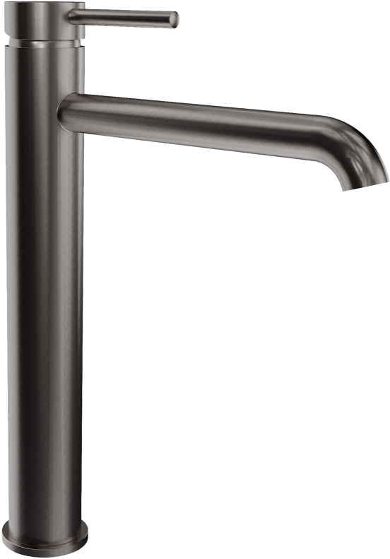 Blaufoss Round verhoogde wastafelkraan Brushed GunMetal