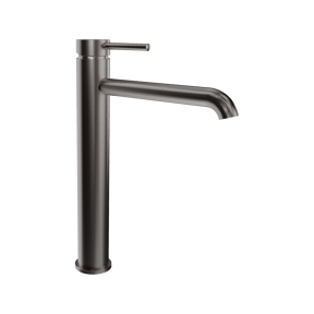 Blaufoss Round verhoogde wastafelkraan Brushed GunMetal