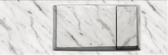 Balmani Mood Handwaschbecken: Carrara-Marmor, 65 x 20 cm