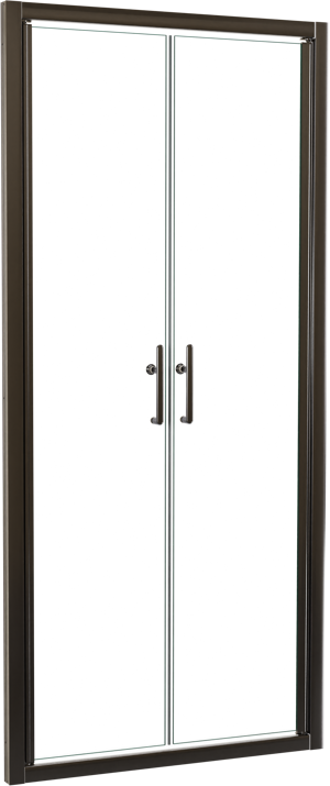 Linie Cadiz porte battante 90 cm x 190 cm verre transparent profil chrome brossé