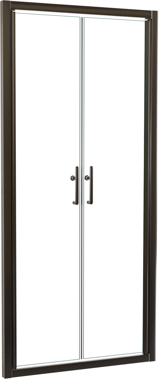 Linie Cadiz porte battante 90 cm x 190 cm verre transparent profil chrome brossé