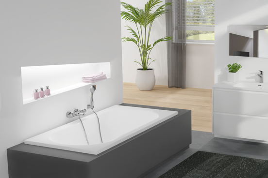 Luca Varess Rosala baignoire encastrable double 170 x 75 cm acrylique blanc mat