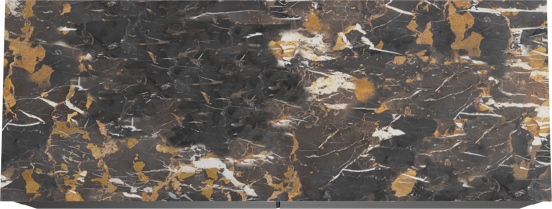 Balmani Mitra meuble salle de bains suspendu 150 x 55 cm noir mat avec Stretto tablette simple ou double en marbre portoro gold