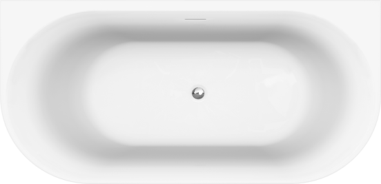 Luca Varess Otello baignoire semi-îlot 170 x 80 cm acrylique blanc mat