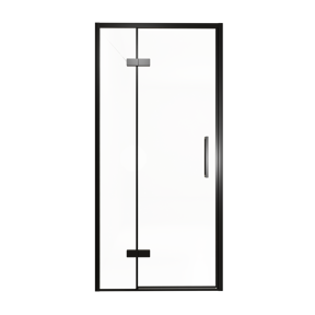 Balmani Senses Design douche draaideur links 100 cm x 210 cm Helder glas, Zwarte profielen