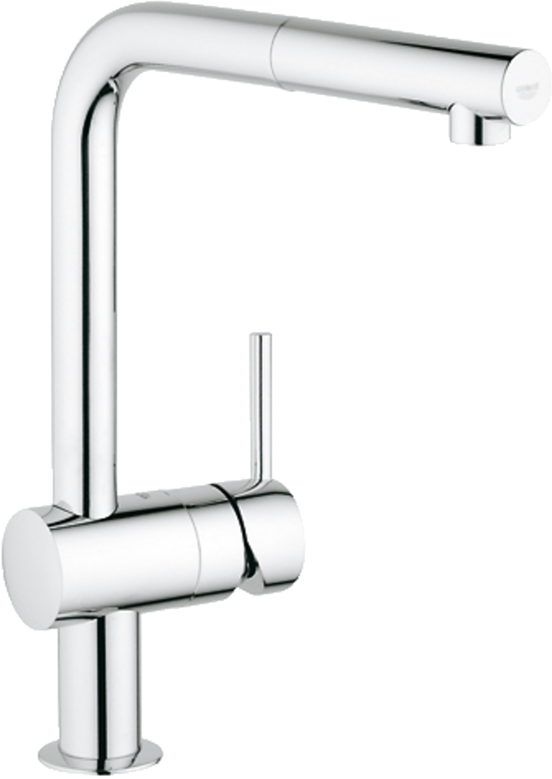 Grohe Minta Küchenarmatur mit ausziehbarer Handbrause: Chrom glänzend