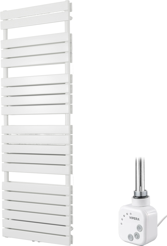 Vipera Vulcan sèche-serviettes Doublé 60 x 183,5 cm chauffage électrique blanc mat raccordement latéral et central possible 1486W, résistance incluse