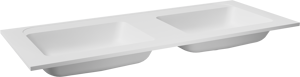 Balmani Tablo Strada dubbele wastafel matte composietmarmer (wit) 135 x 55 cm