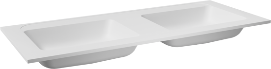 Balmani Tablo Strada dubbele wastafel matte composietmarmer (wit) 135 x 55 cm