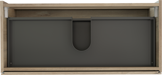 Storke Edge zwevende wastafelonderkast 100 x 46 cm ruwe eik 2 lades