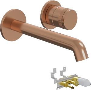 Blaufoss Pavilion inbouw wastafelkraan Brushed Rosegold incl. inbouwelement