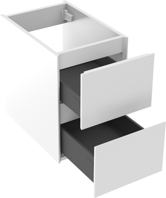 Storke Edge zwevende wastafelonderkast 35 x 52 cm hoogglans wit 2 lades