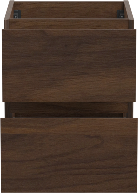 Storke Edge meuble sous-vasque suspendu 45 x 52 cm noyer 2 tiroirs