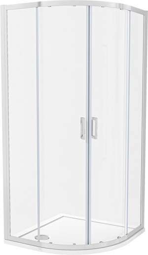Luca Varess Vidor douchehoek kwartrond 90 x 90 cm helder glas glanzend chroom profiel