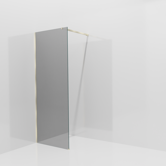 Balmani Modular douche à l'italienne: 80 x 200 cm, Miroir Reflex, avec coating, Profil Brushed Champagne Gold