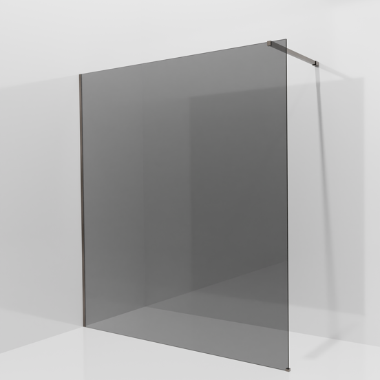 Balmani Modular Walk-In Dusche: 180 x 200 cm, Rauchglas, inklusive Coating, Profil Brushed GunMetal