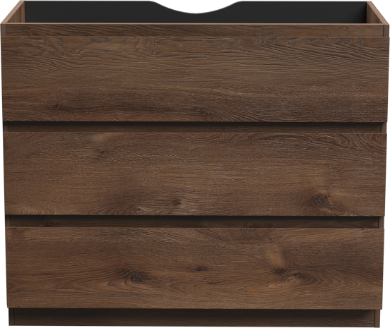 Linie Lado meuble sous-vasque a poser 100 x 46 cm chêne brun 3 tiroirs