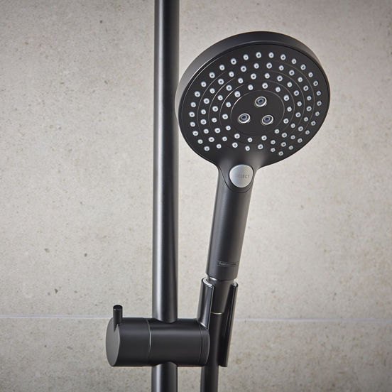 Hansgrohe Raindance Select S 240 Powderrain thermostatische regendoucheset mat zwart