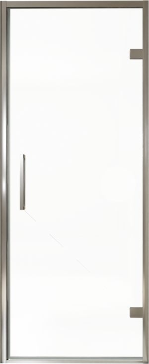 Balmani Senses Design Dusche Drehtür, Rechts, 90 cm x 210 cm, Klarglas, Profil Chrom