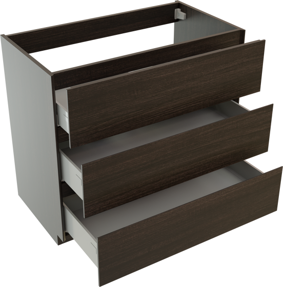 Storke Edge staande wastafelonderkast 95 x 52 cm donkere eik 3 lades