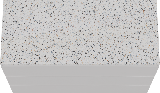 Storke Edge meuble salle de bains à poser 120 x 52 cm blanc brillant avec Tavola tablette simple ou double en blanc/noir mat terrazzo